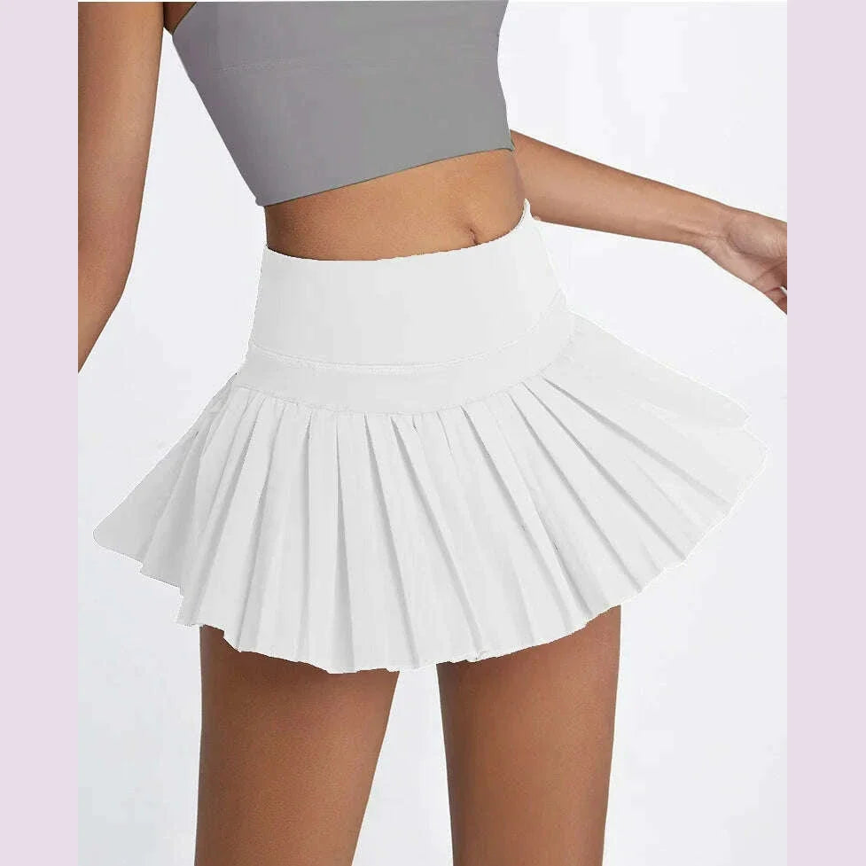 Cloud Hide Safe Tennis Skirts XS-XXL Gym Golf Running Pleated Pantskirt SEXY Women Sports Fitness Shorts Pocket High Waist Skort