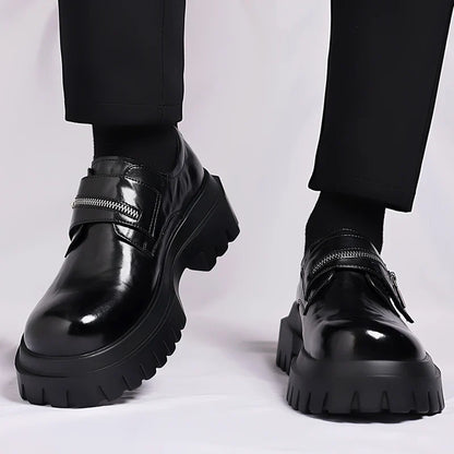 Derby men's leather shoes Thick bottomed British style design Leisure Party Business Office Luxury adult shoes Brown and Black