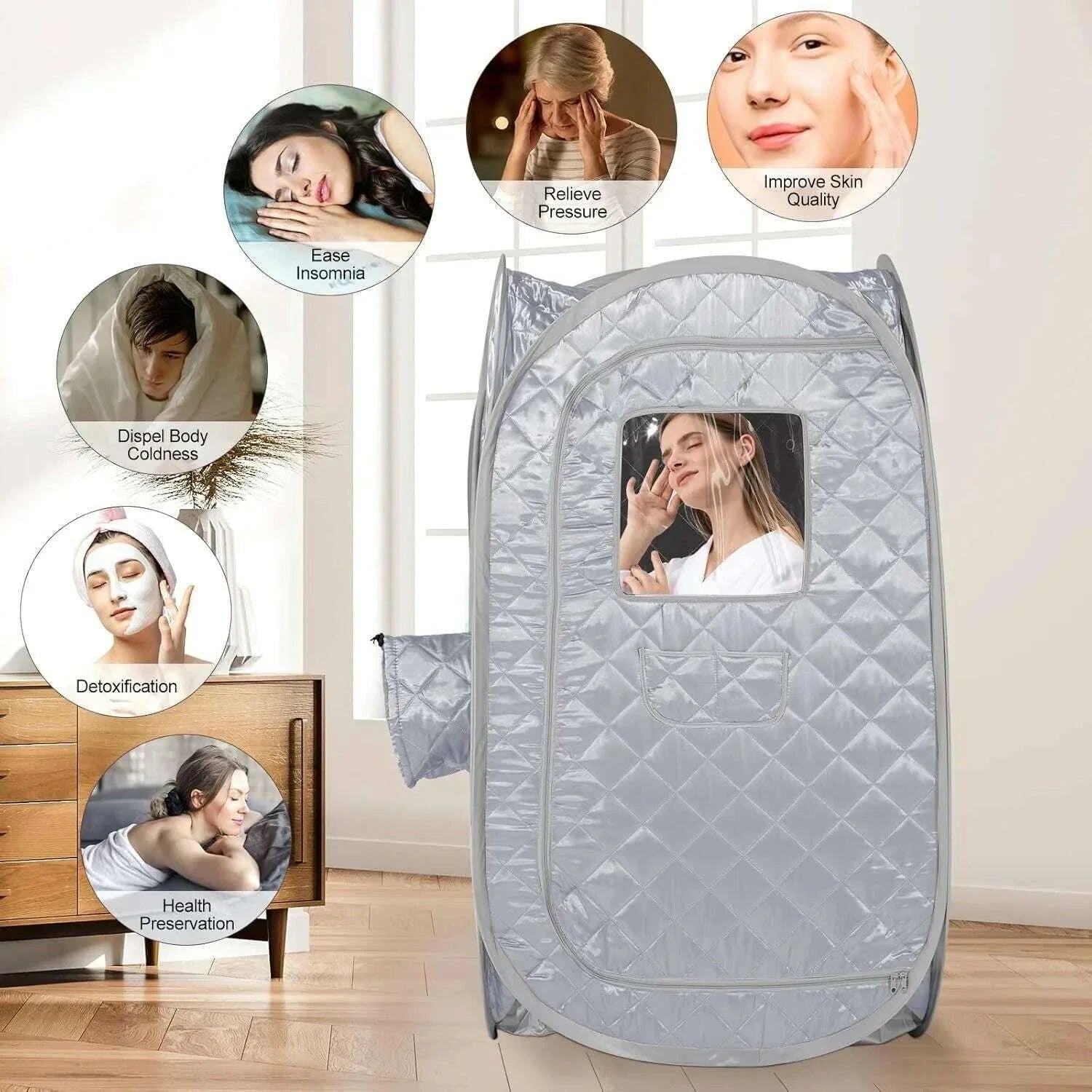 Portable Steam Sauna Tent  Personal Steam Sauna SPA for Detox Therapy with2L Steamer