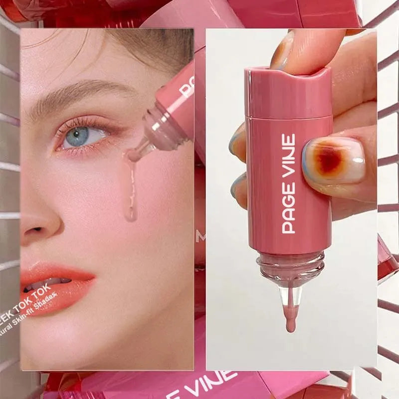 PAGE VINE Liquid Blush Longlasting Velvet Ink Blusher Brightening Natural Rouge Multi-Purpose Matte Lipstick Eyeshadow Makeup
