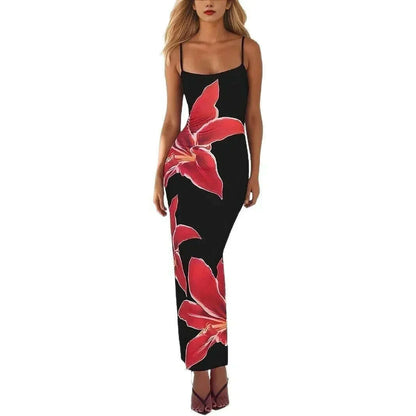 Sexy Tight Floral Print Strapless Dress Spring Summer New Arrival Cross-Border Hot Sale Ins Style Women's Ankle-Length Gown