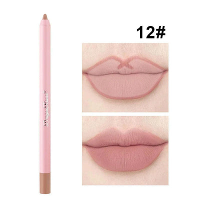 12 Colors Nude Matte Lipstick Pen Lip Liner Pencil Waterproof Long Lasting Lipgloss Plum Pink Plump Lip Stain Korean Cosmetics