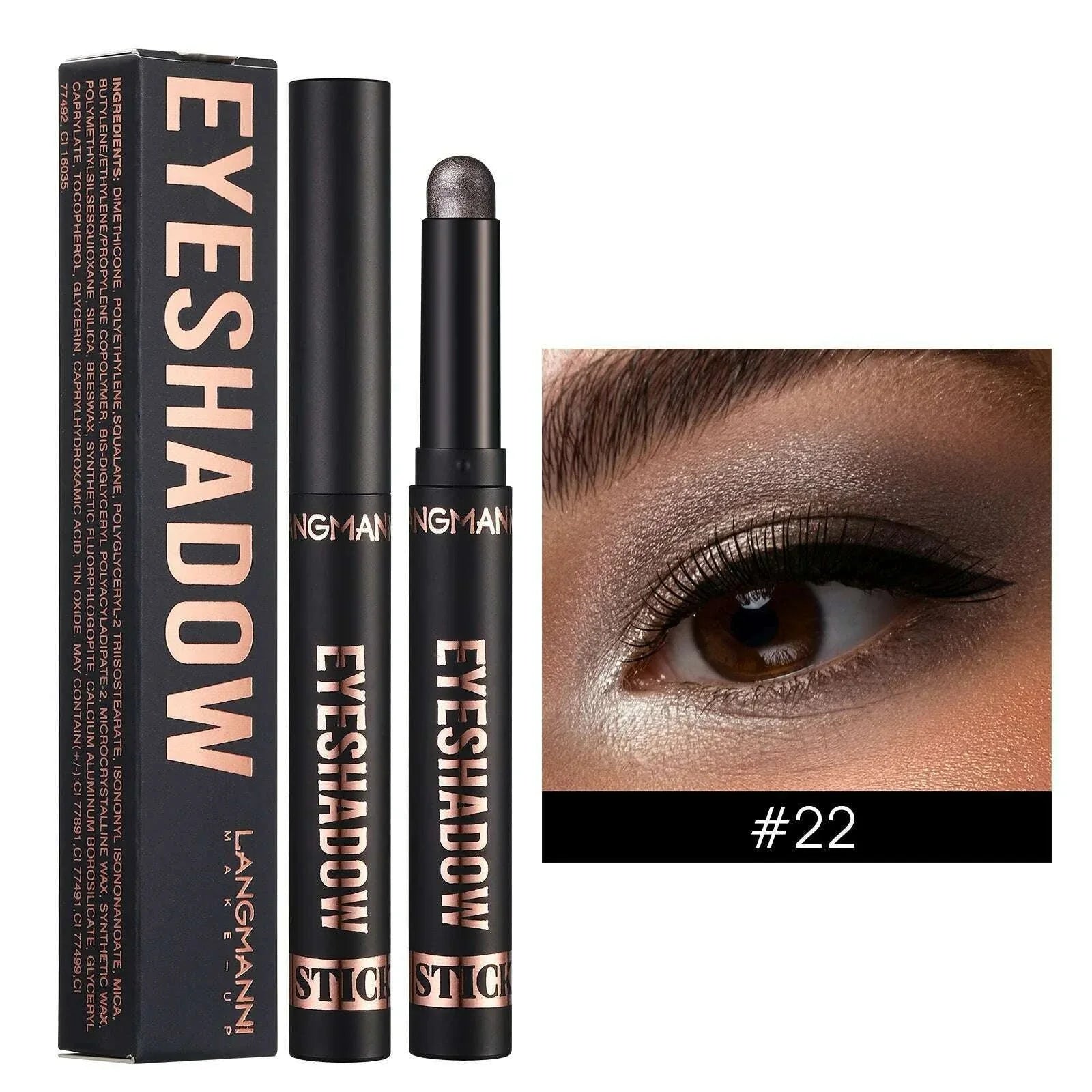 Smoky Dark Blue Eyeshadow Pencil Stick Waterproof Pearlescent 16 Colors Metallic Glitter Eye Shadow Highlighter Pen Makeup Tool
