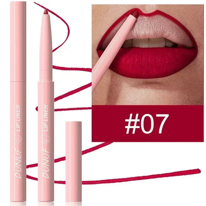 Waterproof Matte Lipliner Pencil Red Contour Tint Lipstick Long Lasting Non-stick Cup Moisturising Lips Makeup 12 Colors