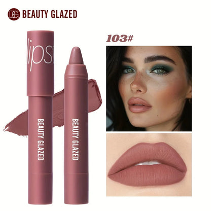BEAUTY GLAZED 12 Colors Long-Lasting Waterproof Non-Stick Matte Lipstick Pen