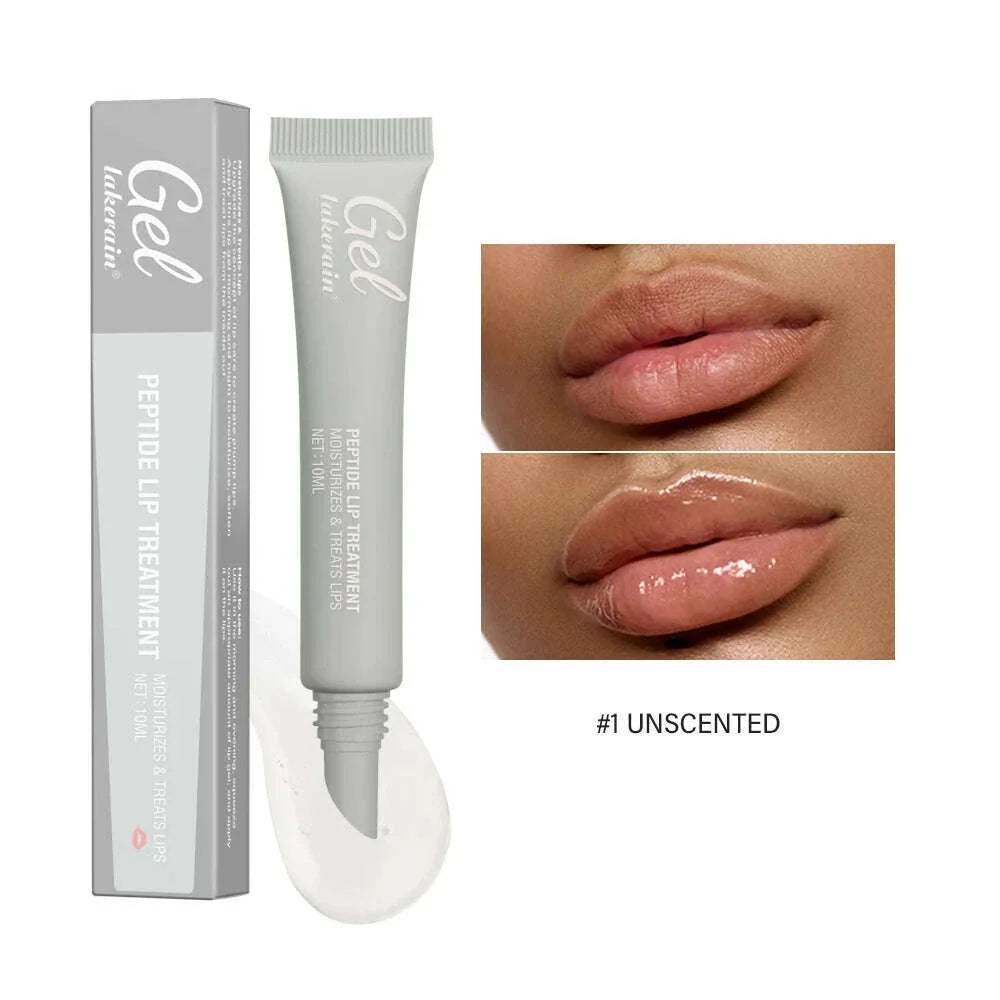 Lakerain Peptide Lip Treatment Jelly Transparent Moisturizing Repairy Reduce Lips Fine Line Lip Blam Gel Hydrating Plump 10ml