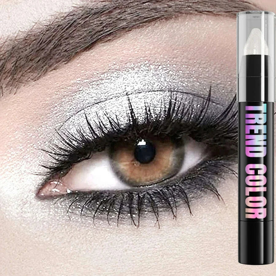 24 Colors Pearlescent Glitter Eyeshadow Eyeliner Pencil Waterproof Matte Nude Eye Shadow Eye Makeup Shimmer Highlighter Pen Tool