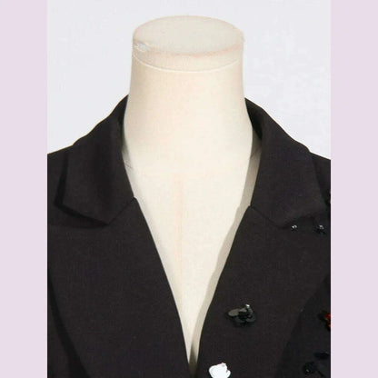 VGH Solid Spliced Sequins Slimming Blazers For Women Notched Collar Long Sleeve Tunic Casual Chic Blazer Female New Autumn 2024
