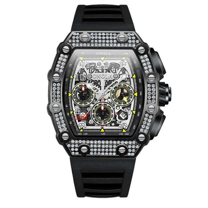 Unique Fashion Design Diamond Inlaid Men's Watch ONOLA Luxury Full-automatic Mechanical Waterproof Tape Watches Men clock