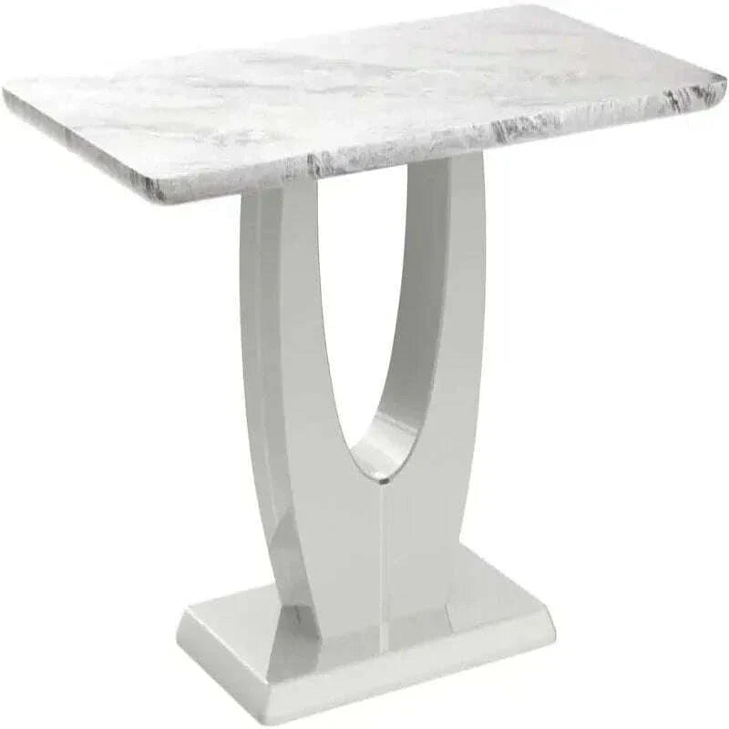 63-Inch Rectangular Marble Dinner Table for 6 - Imitation Marble Grain for Kitchen and Dining Room, Grey Finish