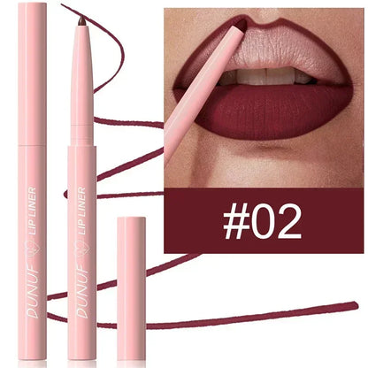 Waterproof Matte Lipliner Pencil Red Contour Tint Lipstick Long Lasting Non-stick Cup Moisturising Lips Makeup 12 Colors