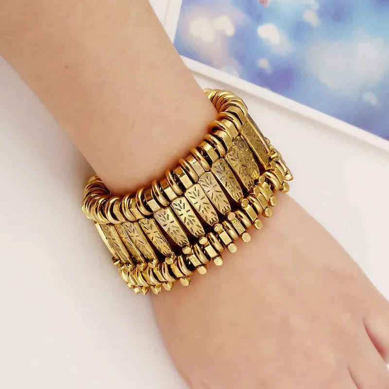 New Bohemian Coin Bracelets for Women Metal Vintage Flower Statement Bracelets Festival Turkish Beach Jewelry Tribal Ethnic
