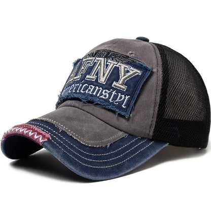 CNTANG Fashion Mesh Men's Baseball Cap Summer Cotton Letters Embroidered Sun Hat Snapback Casual Breathable Hip Hop Caps For Men