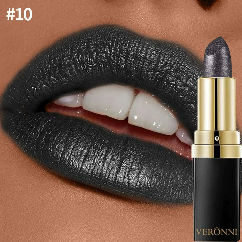 Diamond Shimmering Lipstick Set,High Pigmented Glitter Metallic Lipstick Glitter Lipgloss Lips Makeup Cosmetics Sexy Make Up