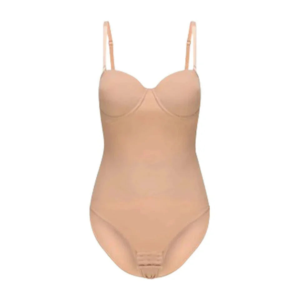 Wechery Women's Bodysuit Slimming Body Shaper Tummy Control Shapewear Detachable Shoulder Strap Female Underwear