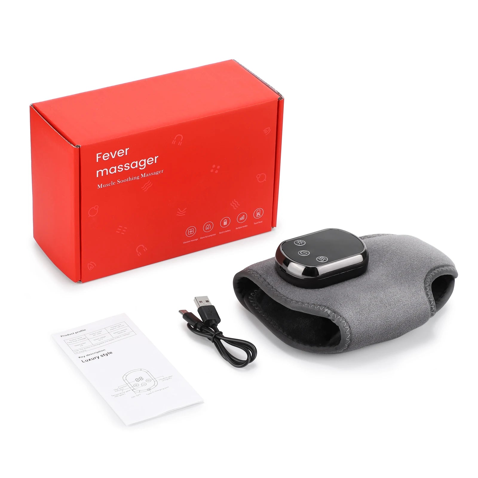 Rechargeable Electric Heating Ankle Brace Massager Hot Compress And Vibration Massage for Cervical Hand Foot Muscle Relaxation