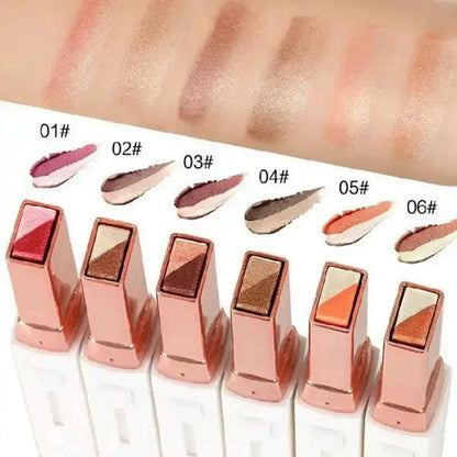 Professional 2 In 1 Double Color Gradient Velvet Eye Shadow Stick Lazy Makeup Waterproof Lasting Shimmer Metallic Eyeshadow