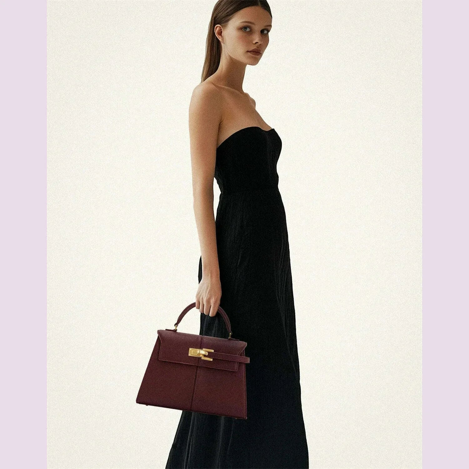 JW PEI Women's Handbag Elise Designer Fashion 2025 New Burgundy Handbag Large Square Crossbody Bag High-end Women's Bag