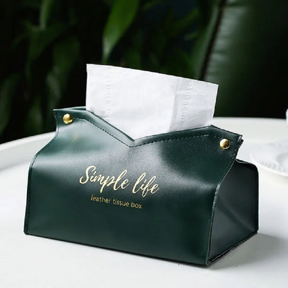 Leather Tissue Box Napkin Holder Car Tissue Box Home Living Room Holder Case Storage Hotel Carton Household Home Large Storage