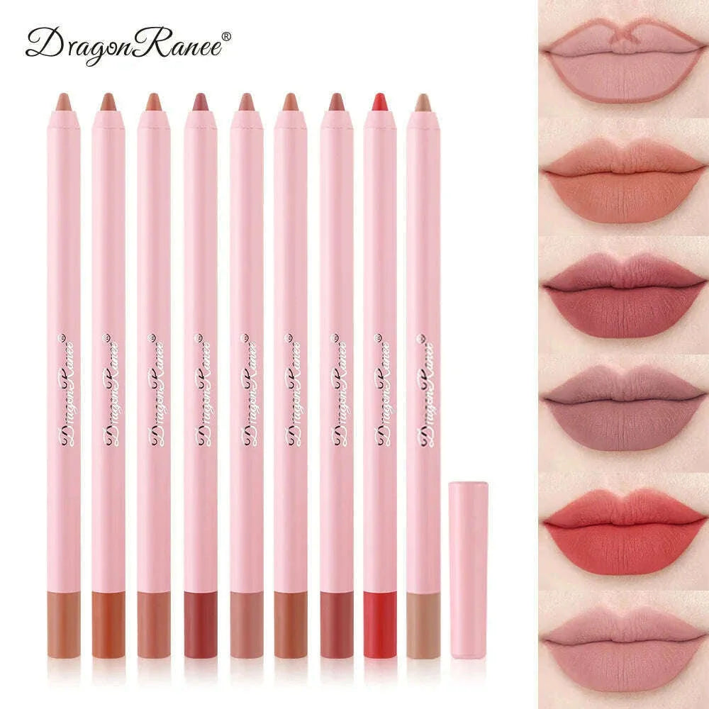 12 Colors Nude Matte Lipstick Pen Lip Liner Pencil Waterproof Long Lasting Lipgloss Plum Pink Plump Lip Stain Korean Cosmetics