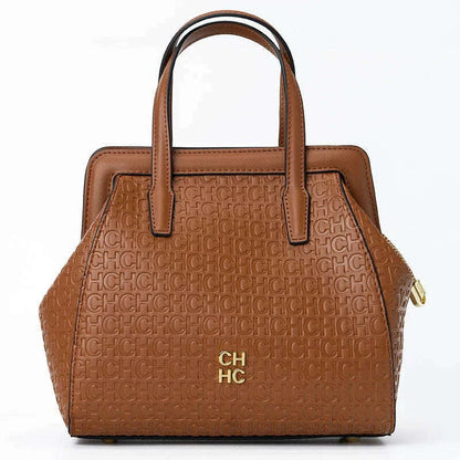 CH Classic Fashion Zipper Design Women's Handbag, Monogram Print, Versatile Solid Color Block Shoulder Bag