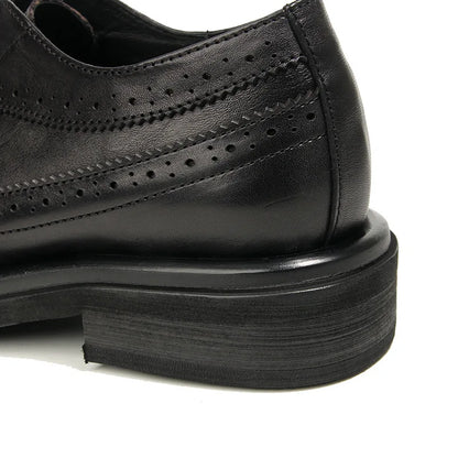 Genuine Leather Men's Block shoes Mens Business Shoes Luxury New Handmade Comfortable Man Casual Shoes Retro Men Leather Shoes