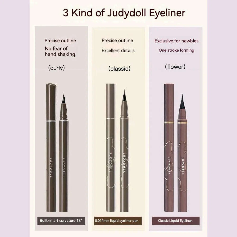 JUDYDOLL Super Fine Eyeliner Fine Brushwork Stain Free Waterproof Anti Shake Long lasting Fast Drying Slim And Enlarged Eyes