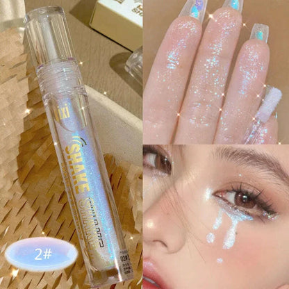 Glitter Highlighter Liquid Eyeshadow Pearlescent Brighten Lying Silkworm Waterproof Diamond Polarized Eyeshadow Makeup Cosmetic