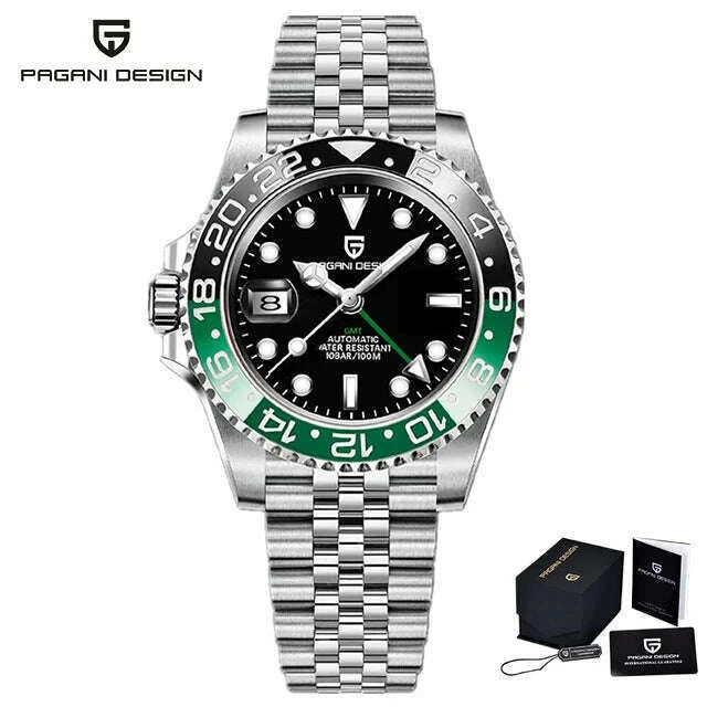 PAGANI DESIGN Men Automatic Watches Sapphire Glass 40mm Ceramic GMT Mechanical Wristwatch Top Brand Sports Waterproof Men Watch