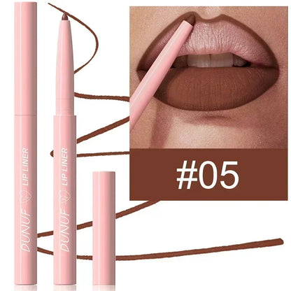 Waterproof Matte Lipliner Pencil Red Contour Tint Lipstick Long Lasting Non-stick Cup Moisturising Lips Makeup 12 Colors