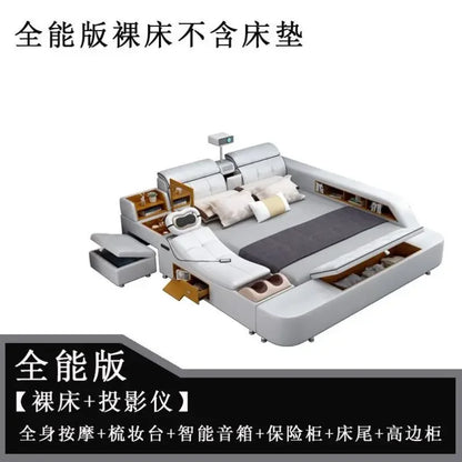 Double Smart Bed Modern Storage Queen Multifunctional Beauty Luxury Bed Sun Princess Sex Sleeping Camas De Casal Home Furniture