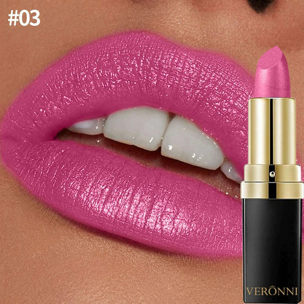 Diamond Shimmering Lipstick Set,High Pigmented Glitter Metallic Lipstick Glitter Lipgloss Lips Makeup Cosmetics Sexy Make Up