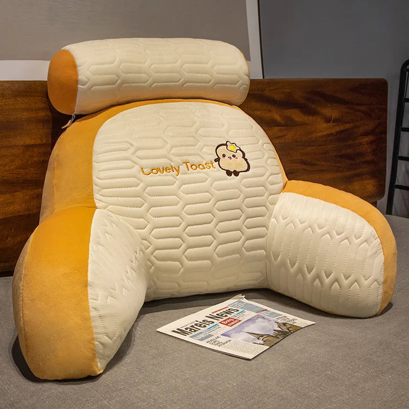 Latex Large Backrest Cushion for Bed Headboard and Dorm Room Supportive and Comfortable Pillow for Reading and Phone Gaming