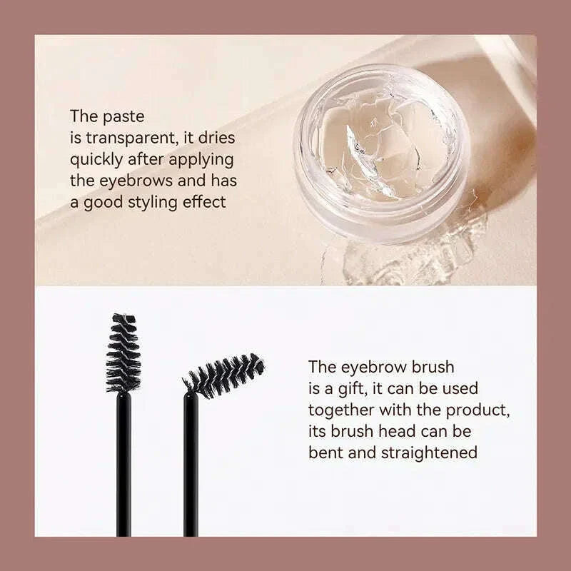 1pcs 3D Eyebrow Styling Cream Makeup Long Lasting Natural Quick-drying Wild Brow Pomade Setting Gel Wax Eyebrow Cosmetics