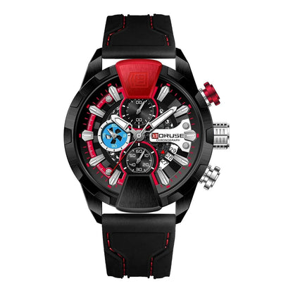 BORUSE Yellow Watches for Men Business Chronograph  Silicone Waterproof Quartz Wristwatch Reloj Hombre