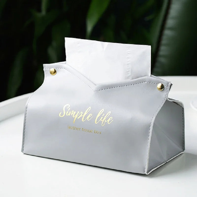 Leather Tissue Box Napkin Holder Car Tissue Box Home Living Room Holder Case Storage Hotel Carton Household Home Large Storage
