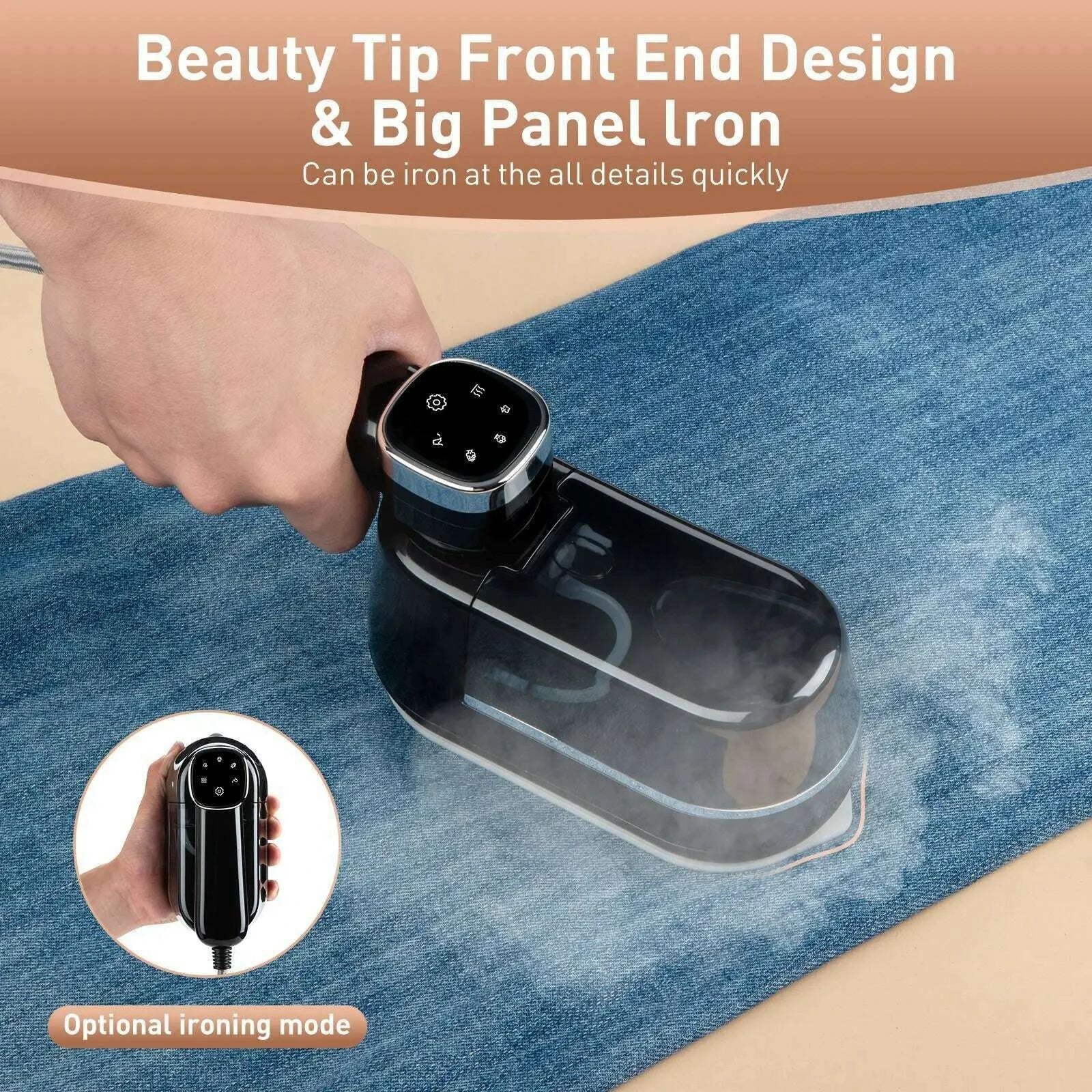 New Foldable LED Digital Display Steam Iron Portable Three-speed Adjustable Steamer 1500W High-power Home Travel Iron