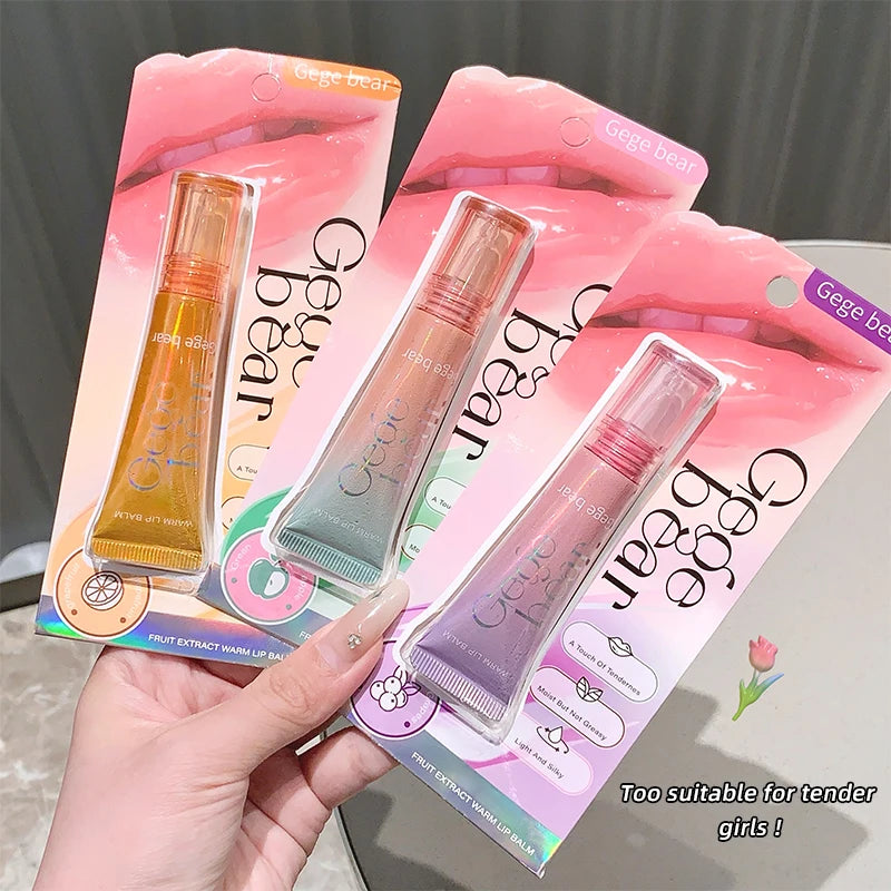 Gege Bear Color-Changing Lip Balm Hydrating & Lightweight Formula Lip Gloss, Non-Greasy and Nourishing Lip Care, New Design, 202
