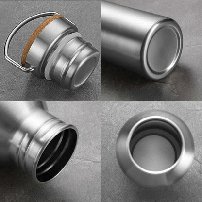 Stainless Steel Water Bottle 1000 750 500 350ml Big Mouth Cycling Hiking Waterbottle Drinkware Sports Bottle Flasks with Lid