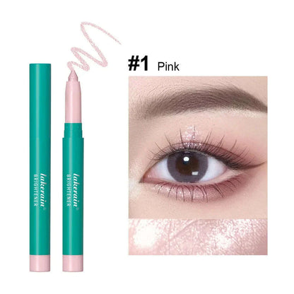 Eye Shadow Lying Silkworm Highlighter Pen Eyes Makeup Pink Pearl High-gloss Brightening Glitter Eyeshadow Stick with Sharpener
