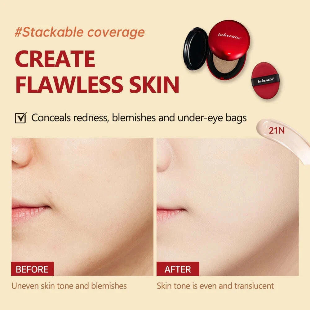 Lakerain Sunscreen Cushion Foundation  Waterproof Long-lasting Brighten Foundation Cream Women Base Makeup Face Korean Cosmetics