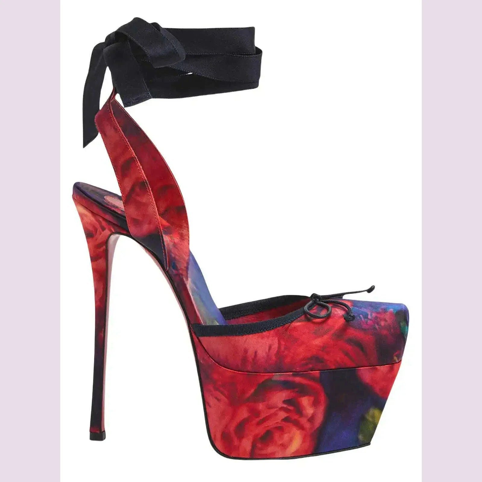 European and American High-heeled Dance Platform Silk Satin Square Bow Sandals  Shoes Women Zapatos Mujer