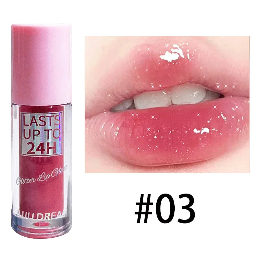 Flowing Light Glitter Lip Glaze, Moisturizing Lip Gloss & Lip Oil Tint,Waterproof Long-Lasting Shine,Multi-Look Makeup,Certified