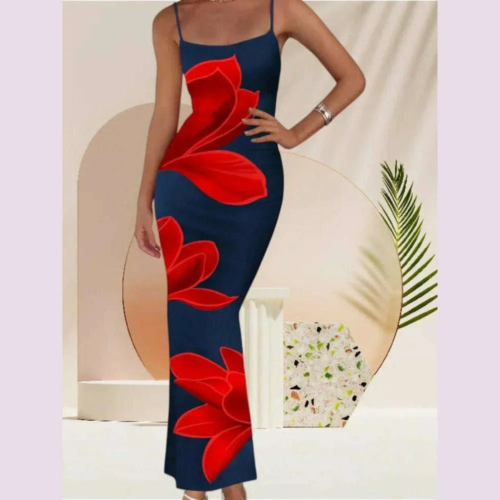 Sexy Tight Floral Print Strapless Dress Spring Summer New Arrival Cross-Border Hot Sale Ins Style Women's Ankle-Length Gown