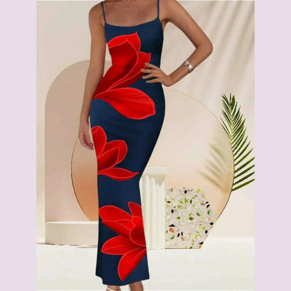 Sexy Tight Floral Print Strapless Dress Spring Summer New Arrival Cross-Border Hot Sale Ins Style Women's Ankle-Length Gown
