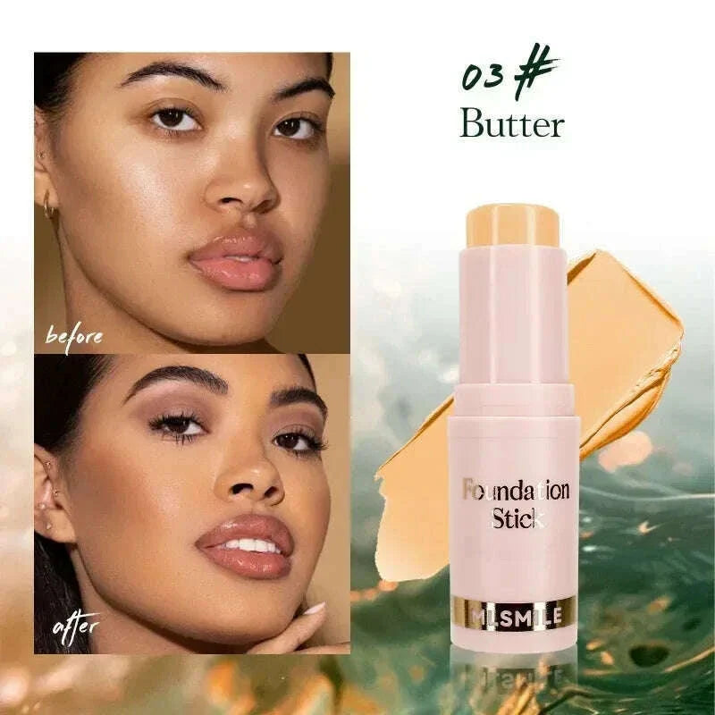 Facial Stick Foundation Full Coverage Dark Skin Foundation Makeup Lasting Oil-control Concealer Base Cream Matte Natural Primer