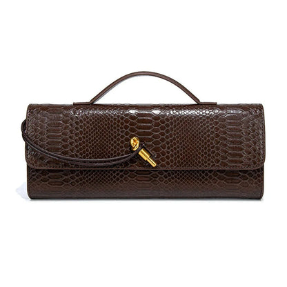 Burgundy bag cherry red envelope wine red envelope upscale new handbag European and American fashion crocodile flip hand organ b