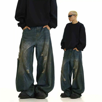 Y2K Men's Baggy Jeans Unisex Trendy Casual Wide-Leg Denim Pants High Street Quality American Style Streetwear Oversize Trousers