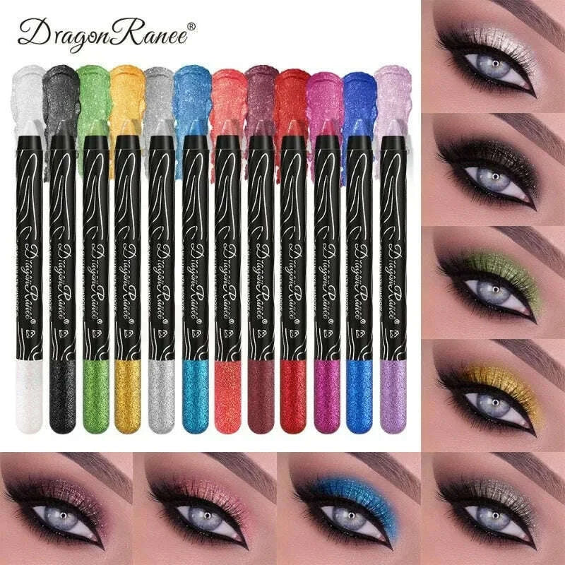 Shiny Pearlescent Highlighter Eyeshadow Pencil Waterproof Lasting Glitter Eyeliner Gel Pen Makeup Lying Silkworm Eyeshadow Pen