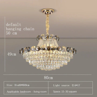 Crystal chandelier living room bedroom luxury modern minimalist villa decorative lamp 110V220V support customization